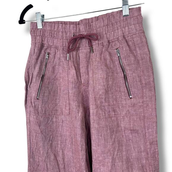 Athleta Tawny Rose Cabo Linen High Waist Wide Leg Beach Pull-On Casual Pants - Picture 6 of 11